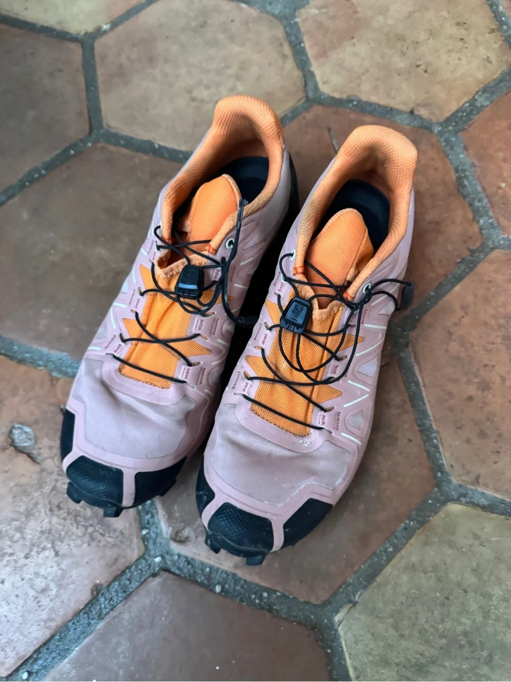 Salomon Pink and Orange Trail Running Shoes - Women's
